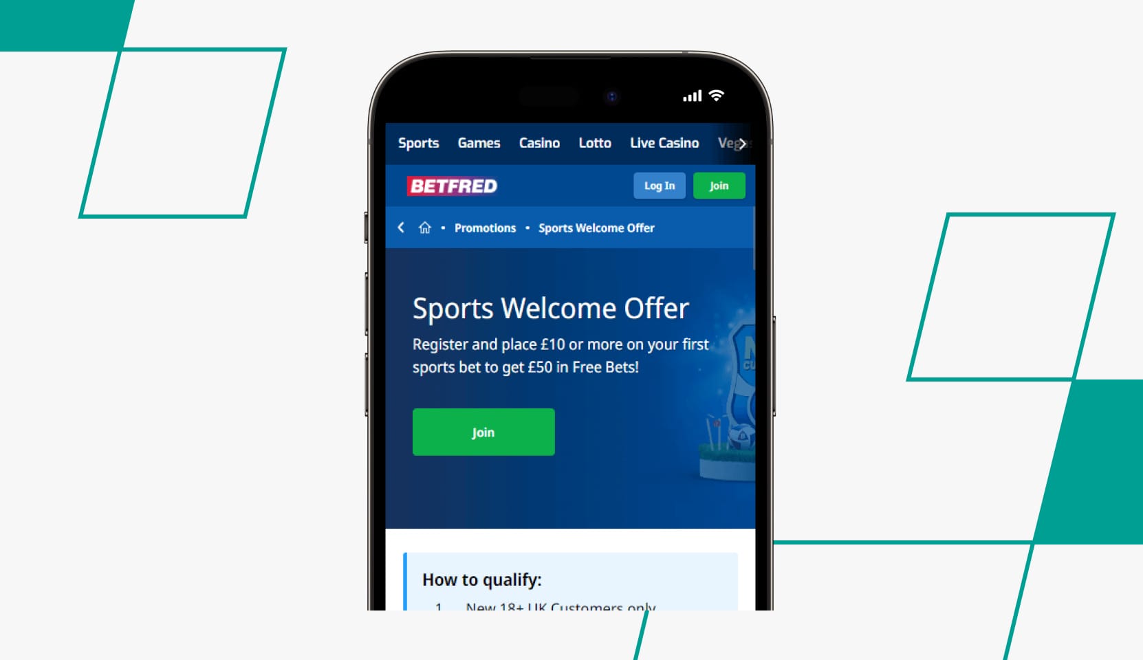 desktop Screenshot of Betfred Welcome Offer Page